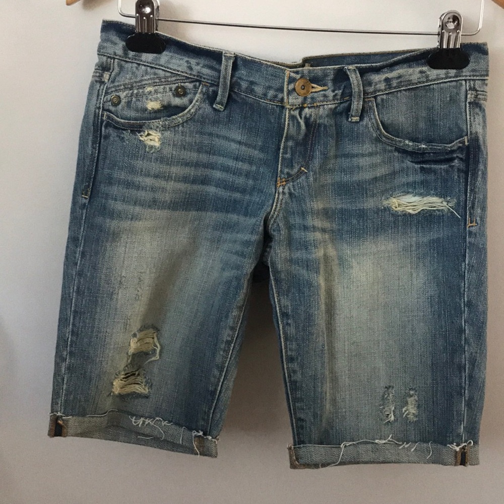 Women’s Abercrombie & Fitch distressed long shorts